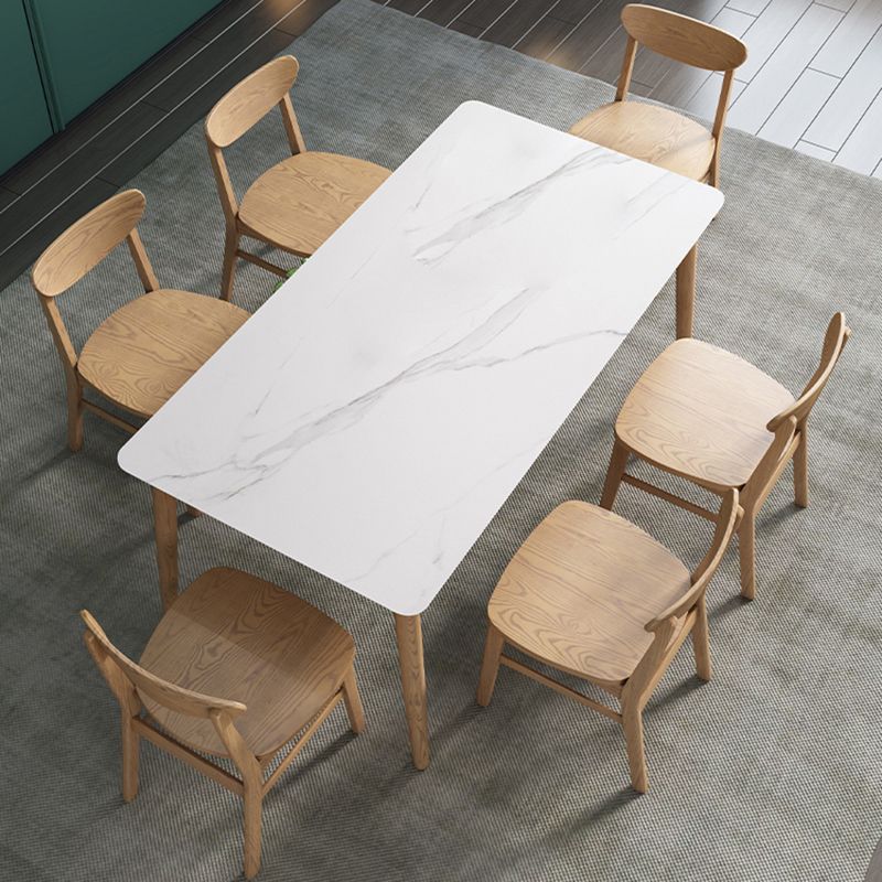 Sintered Stone Rectangle Dining Table Medieval Modern Table with Wooden 4 Legs Clearhalo 'Dining Tables & Seating' 'Dining Tables' 'dining_table' 'furn' 'furn_dining_table' 'Furniture' 'furniture_dining_table' 'Kitchen & Dining Furniture' 1200x1200_a9d11a83-690e-4036-91ba-daab8cdd4aef