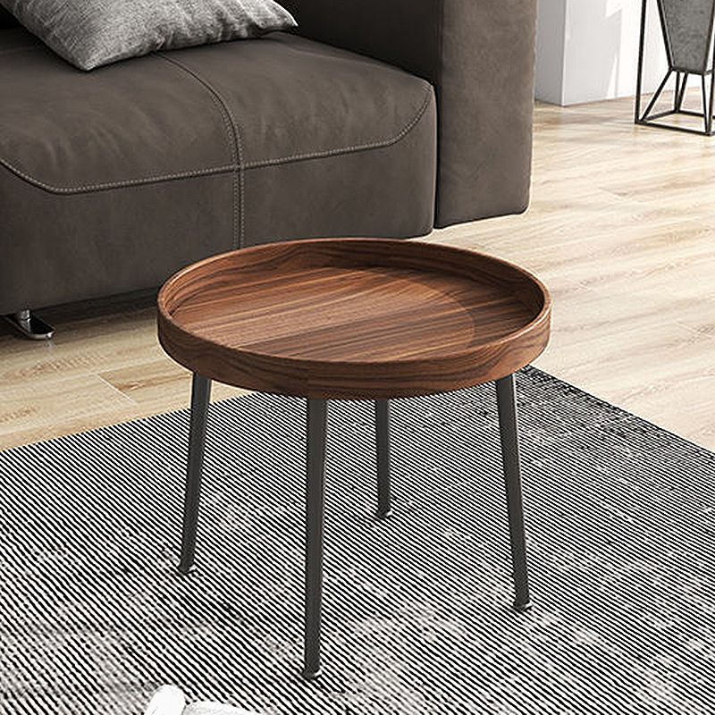 French Country Style Cocktail Table Walnut/black Solid Wood Round Coffee Table Clearhalo 'Coffee & Accent Tables' 'Coffee Tables' 'coffee_tables' 'furn' 'furn_coffee_tables' 'Furniture' 'furniture_coffee_tables' 'Living Room Furniture' 1200x1200_a9d11b44-4cc0-47f2-8305-26533778f817