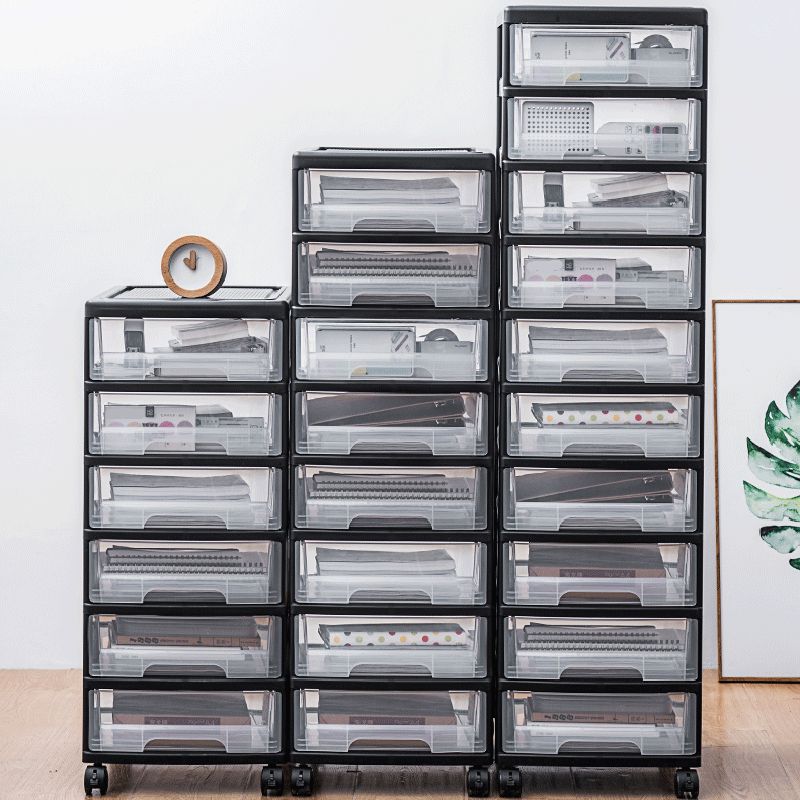 Moderno mobile trasparente verticale cassetti di plastica