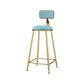 Nordic Armless Backrest Counter Stool Iron KitchenBar Stool with Cushion and Pedal