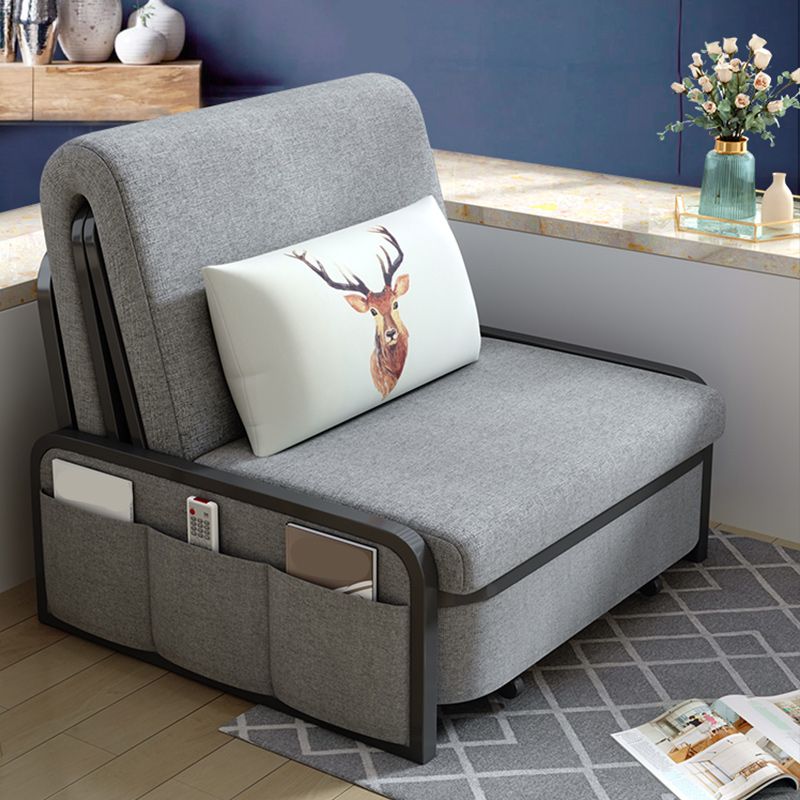 Divano convertibile pieghevole senza braccio contemporaneo di lino, divano convertibile per appartamento, lavabile