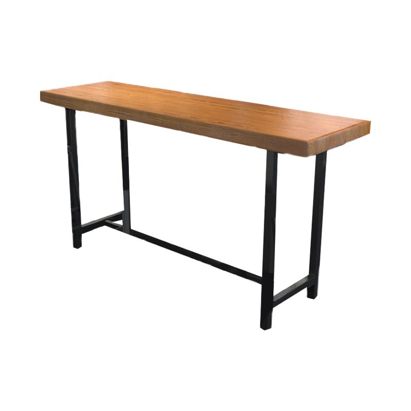 42-inch Height Bar Table Brown Wood Top Metal Base Bistro Table for Coffee Shop Clearhalo 'Bar Furniture' 'Bar Tables' 'bar_tables' 'furn' 'furn_bar_tables' 'Furniture' 'furniture_bar_tables' 'Kitchen & Dining Furniture' 1200x1200_a9d62f0d-49b1-4127-9639-a85f1e848f7b