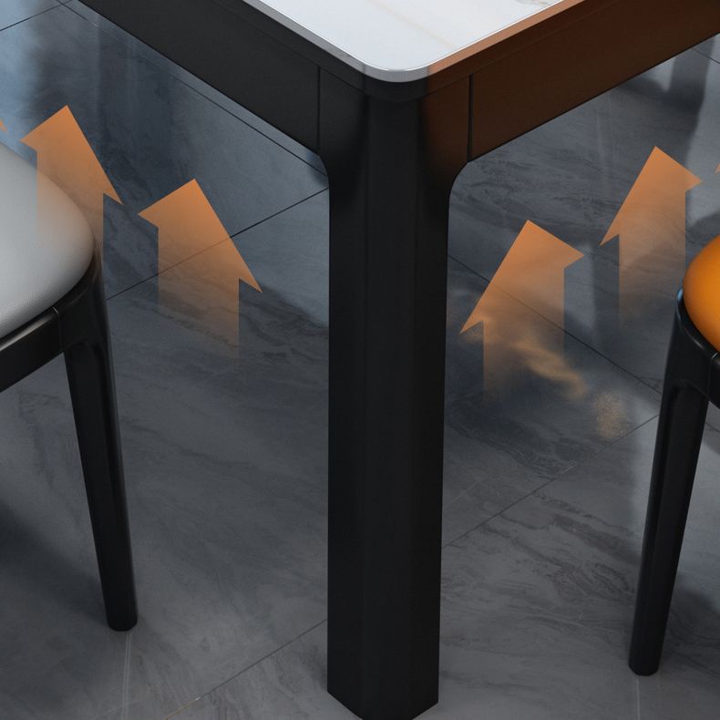 Modern Style Dining Room Dinner Table Stone 4 Legs Dining Table Clearhalo 'Dining Tables & Seating' 'Dining Tables' 'dining_table' 'furn' 'furn_dining_table' 'Furniture' 'Kitchen & Dining Furniture' 1200x1200_a9d66bed-6561-4919-b384-83c6a8c64aff