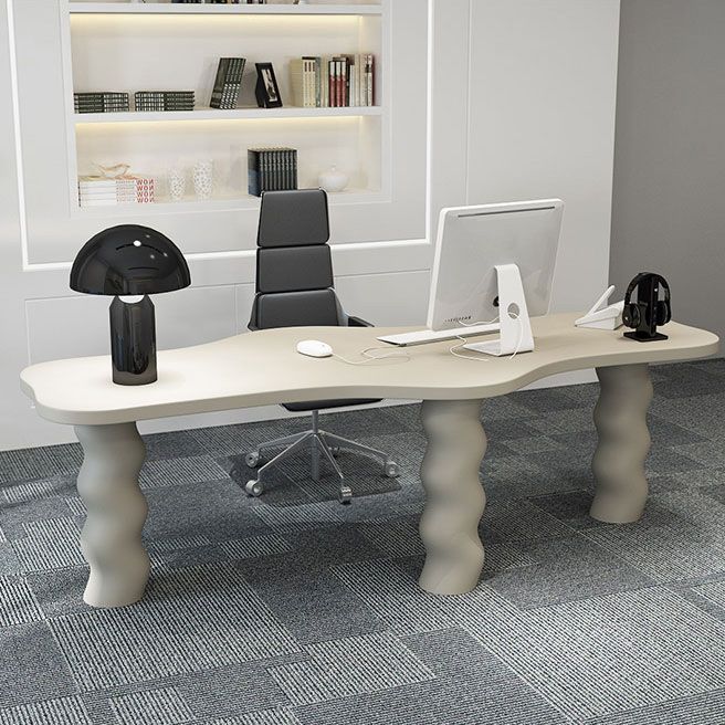 Bourse industriel beige en bois artificiel et en bois massif bureau de bureau Parsons