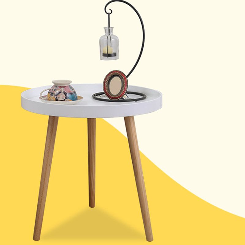 White Round Accent Side Table Solid Wood Abstract Side End Table Clearhalo 'Coffee & Accent Tables' 'End & Side Tables' 'end_side_table' 'end_side_tables' 'furn' 'furn_end_side_tables' 'Furniture' 'furniture_end_side_table' 'Living Room Furniture' 1200x1200_a9d6d430-16ef-4795-9d86-8b723968f0e1