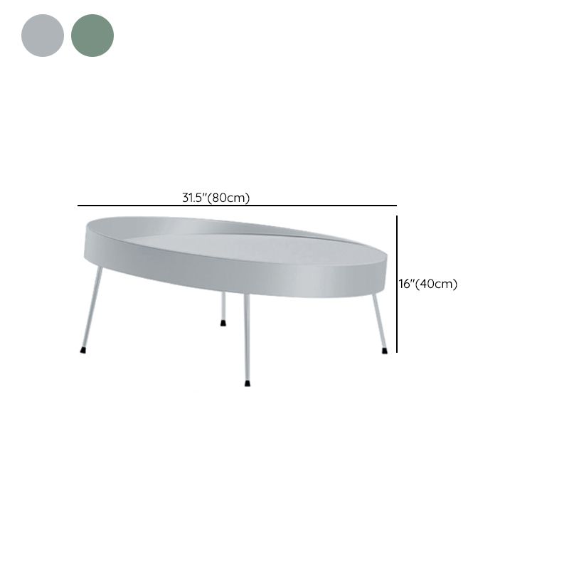Mesa de centro redonda de hierro de mediados de siglo, juego de mesa de cóctel con tapa de bandeja de 2 piezas