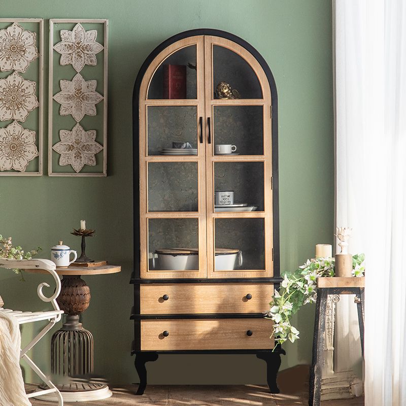 Mid-century Modern Distressed Wooden Cabinet Rectangle Accent Cabinet