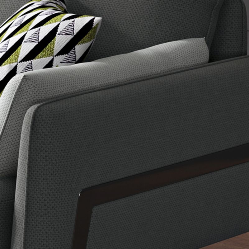 Sezione moderna con cuscino con miscela di lino posteriore e cuscino per 4 persone