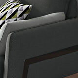 Sectional moderno con la almohada de lino y los brazos de almohada para 4 personas