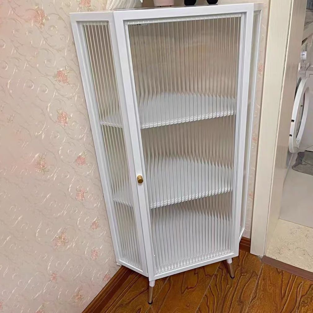 Iron Dining Room Sideboard Cabinet Modern Server Cabinet with Glass Door and Storage Clearhalo 'buffet_sideboard' 'Buffets & Sideboards' 'furn' 'furn_buffet_sideboard' 'Furniture' 'Kitchen & Dining Furniture' 1200x1200_a9dc00f5-637e-4035-a9f1-e22913527861