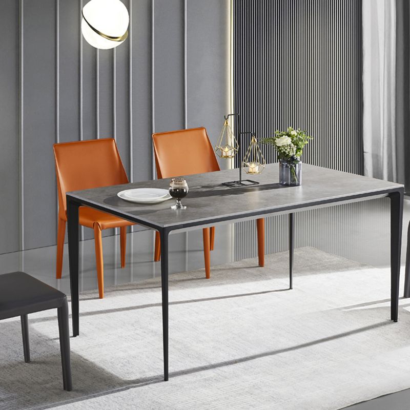 Industrial Standard Rectangle Dining Table Sintered Stone Top Dining Table for Kitchen Clearhalo ' dining_table' 'Dining Tables & Seating' 'Dining Tables' 'Furniture' 'furniture_dining_table' 'Kitchen & Dining Furniture' 'kitchen&dining_furn' 'kitchen' 'kitchen_dining_table' 1200x1200_a9dc5dbf-d917-4bac-bb10-04cc82f28d31