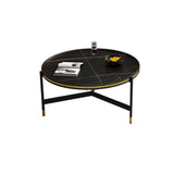 Round Slate 3 Legs Coffee Cocktail Table 2-Piece Coffee Table Set