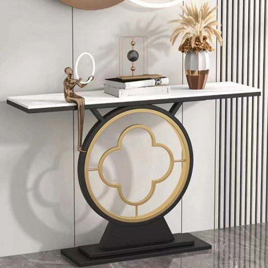 Mesa de acento de consola contemporánea Tabla de sofá de acabado antiguo en piedra
