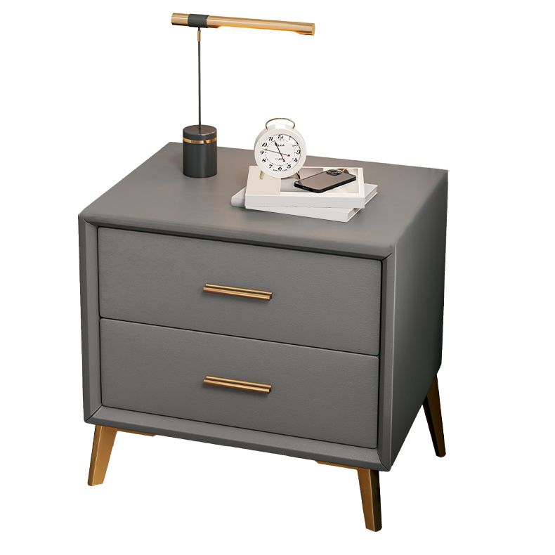 Tablette de chevet de lit en cuir classique armoire de chevet glamour avec tiroirs