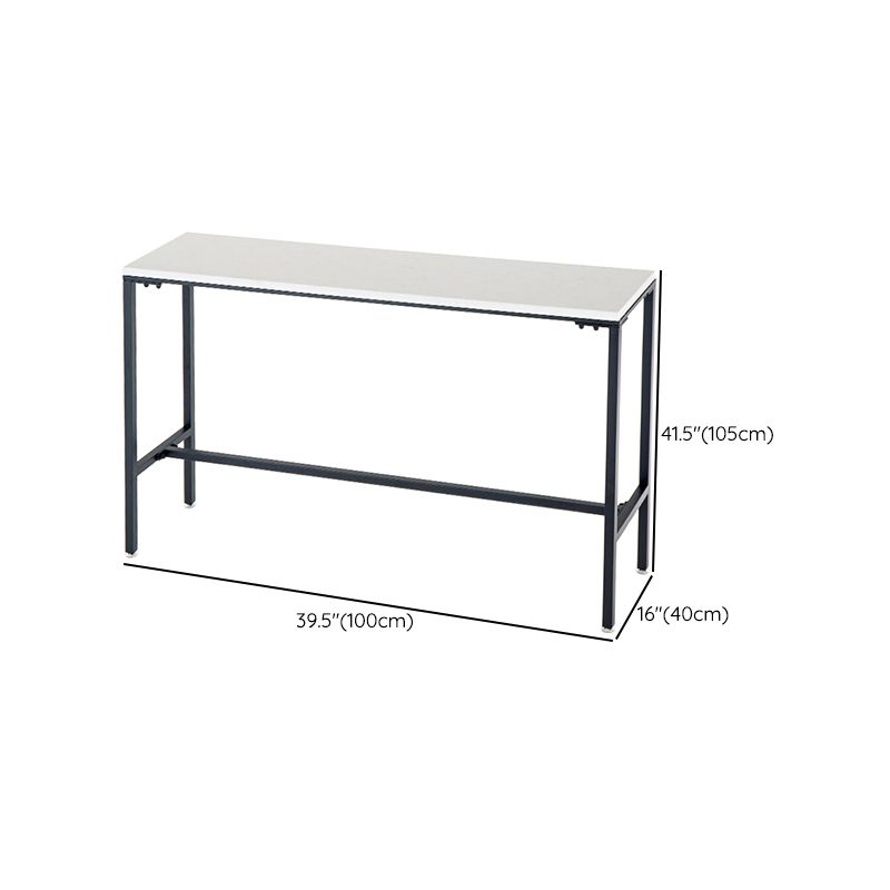 Table de bar de style moderne, bureau de bar de bistro fixe en faux marbre avec repose-pieds