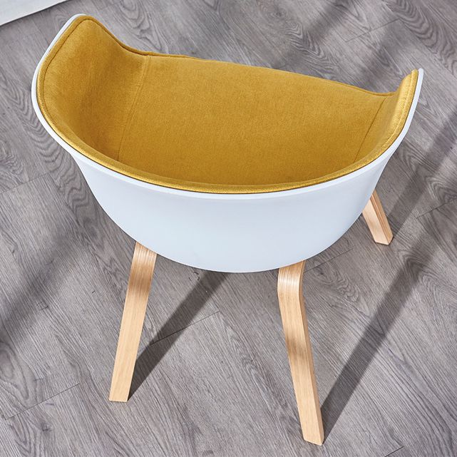 Modern White Solid Back Dining Arm Chair Wood Kitchen Dining Arm Chair Clearhalo ' kitchen&dining_furn' 'Dining Chairs' 'Dining Tables & Seating' 'dining_chair' 'furn' 'furn_dining_chair' 'Furniture' 'furniture_dining_chair' 'Kitchen & Dining Furniture' 'kitchen' 1200x1200_a9dfd5b9-9018-4cd6-9baf-9926219e0858