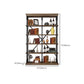 Industrial Style Open Back Bookshelf Standard Metal Bookcase with Rectangular Shelves