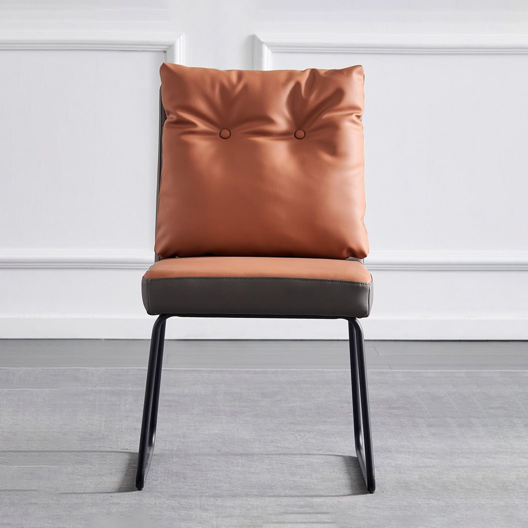 Modern Home Solid Back Chair Leather Matte Finish Dining Chair Clearhalo 'Dining Chairs' 'Dining Tables & Seating' 'dining_chair' 'furn' 'furn_dining_chair' 'Furniture' 'Kitchen & Dining Furniture' 1200x1200_a9e0b465-eb98-4bd8-972d-629a1e7af8f6