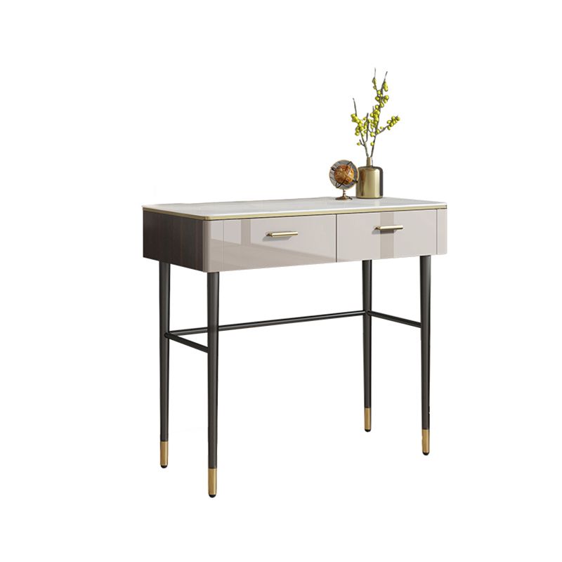 Modern Slate Top Vanity Makeup Table Set Grey Makeup Vanity Desk Table