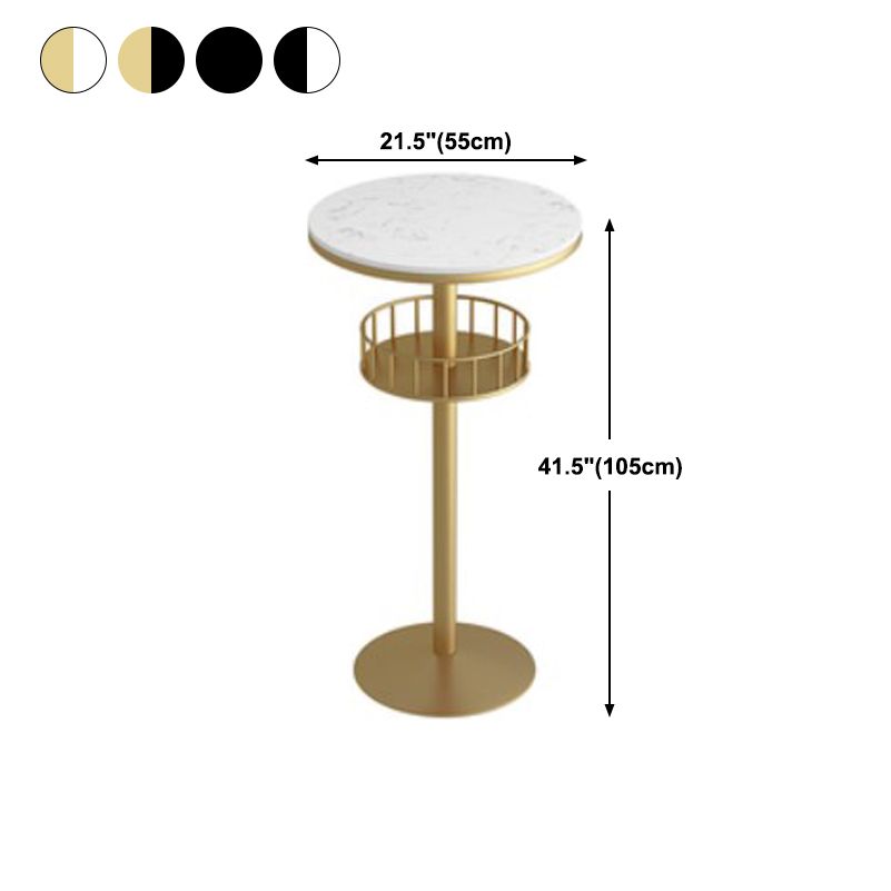 Nordic Artificial Marble Bar Table 42-inch Height Metal Base Bistro Table Clearhalo 'Bar Furniture' 'Bar Tables' 'bar_tables' 'Furniture' 'furniture_bar_tables' 'Kitchen & Dining Furniture' 'kitchen&dining_furn' 'kitchen' 1200x1200_a9e26cbe-9414-4126-ae69-bd928ee2c6b6