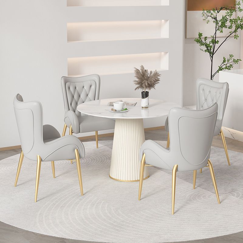 Nordic 1/4/5 Pieces Dining Set Round Stone Dining Table for Dining Room Clearhalo 'Dining Room Sets' 'Dining Tables & Seating' 'dining_room_set' 'furn' 'furn_dining_room_set' 'Furniture' 'Kitchen & Dining Furniture' 1200x1200_a9e30087-e5cd-4e66-9ce7-613cd3638db1