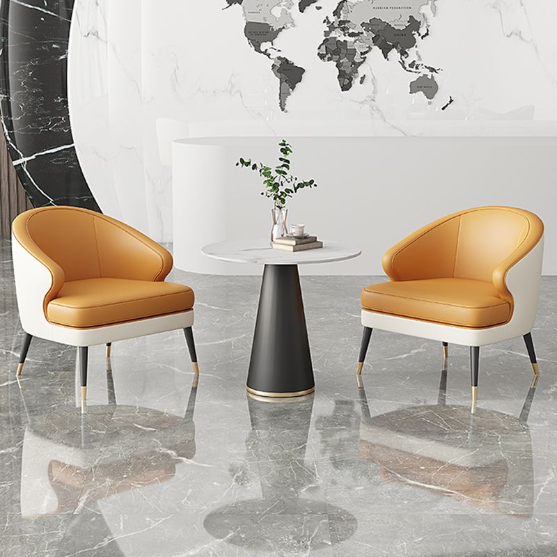 23.62" Wide Arm Chair Faux Leather Recessed Arms Accent Chair Clearhalo 'Accent Chairs' 'accent_chairs' 'Chairs & Seating' 'furn' 'furn_accent_chairs' 'Furniture' 'Living Room Furniture' 1200x1200_a9e47cf5-efe5-4bae-a752-3e2a908b6254