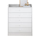 Contemporary Style Wood Dresser White Bedroom Storage Chest with Drawer