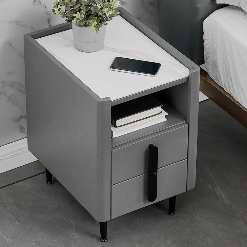 2-drawer Nightstand 21.65" Tall Charging Station Bedside Cabinet Clearhalo 'Bedroom Furniture' 'furn' 'furn_night_stand' 'Furniture' 'night_stand' 'Nightstands' 1200x1200_a9e6297a-c007-4325-962a-96c2f03b8fc9