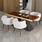Modern Style Dining Table Solid Wood Rectangle Table with Black Base Clearhalo 'Dining Tables & Seating' 'Dining Tables' 'dining_table' 'furn' 'furn_dining_table' 'Furniture' 'Kitchen & Dining Furniture' 1200x1200_a9e8427e-462d-4582-8e96-546d0d81d480