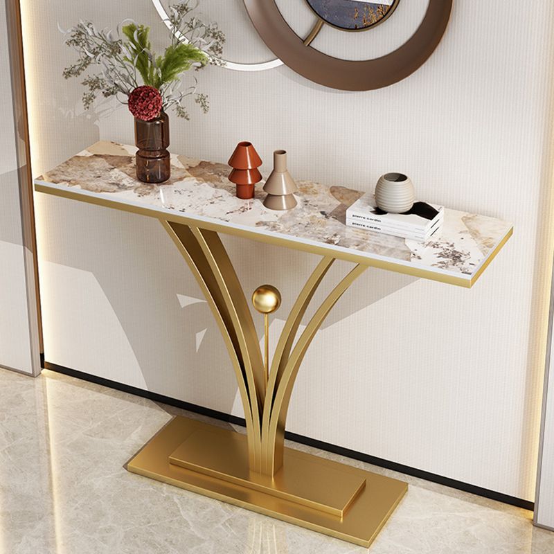 Rettangolo per console di ardesia Hall/metallo resistente a graffi Tabella 31,5 "di altezza