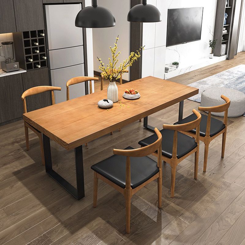 Modern 1/4/5/7 Pieces Dining Set Rectangle Solid Wood Dining Table Set Clearhalo 'Dining Room Sets' 'Dining Tables & Seating' 'dining_room_set' 'furn' 'furn_dining_room_set' 'Furniture' 'furniture_dining_room_set' 'Kitchen & Dining Furniture' 'kitchen&dining_furn' 'kitchen' 1200x1200_a9e93b38-6d39-44a6-8792-6d501d970424