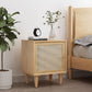 Contemporary Wood Bed Nightstand 21.65" Tall Accent Table Nightstand