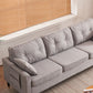 25" Wide Contemporary Sofa 3 Seater Tufted Pillows Fabric Seating with Storage
