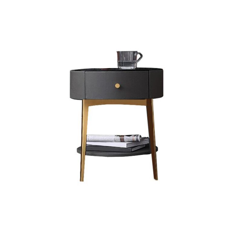 Contemporary Metal and Faux Leather Drawer Storage Bed Nightstand for Bedroom Clearhalo 'Bedroom Furniture' 'furn' 'furn_night_stand' 'Furniture' 'night_stand' 'Nightstands' 1200x1200_a9eae11f-1626-4cda-a864-ceaf179f4827