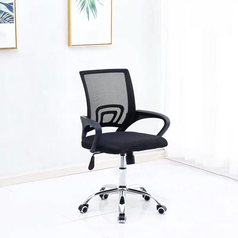 Mid-back Office Chair with Sponge Cushion Fixed Arm Metal Leg Desk Chair Clearhalo 'furn' 'furn_office_chair' 'Furniture' 'Office Chairs' 'Office Furniture' 'office_chair' 1200x1200_a9eb4be8-ab5c-412a-ac19-2226659f43a8