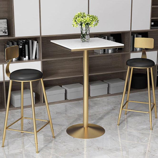 Faux lederen eetkrukken gestoffeerde barkrukken met metalen basis