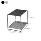 Mesa de centro cuadrada con 2 nidos y estante, juego de mesa de centro con estructura de hierro de mediados de siglo