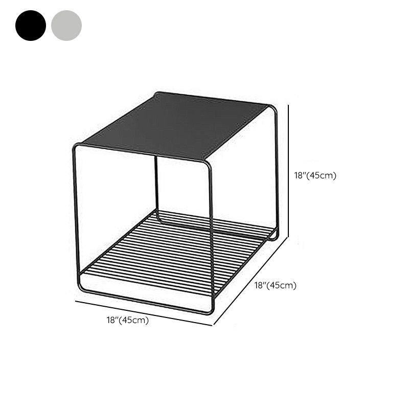 Mesa de centro cuadrada con 2 nidos y estante, juego de mesa de centro con estructura de hierro de mediados de siglo