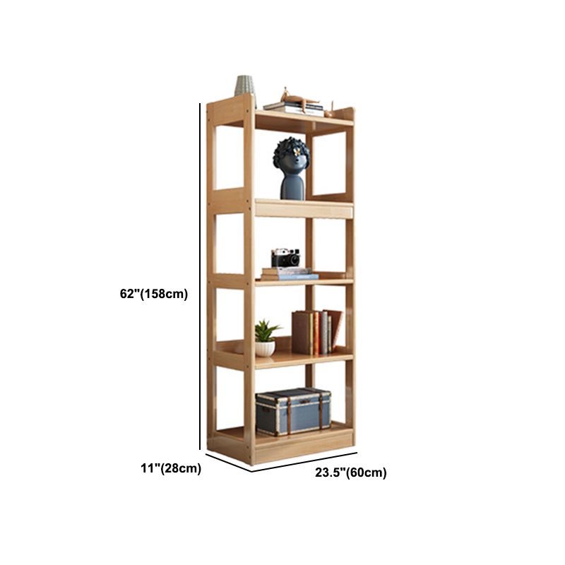 Modem Solid Wood Bookshelf Etagere Bookshelf 62.2" H X 11" W with Rectangular Shelves