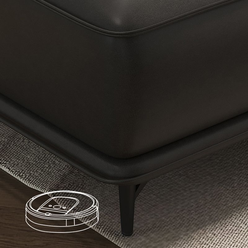 Sofá contemporáneo de brazos de almohada Sala de estar de cuero sintética