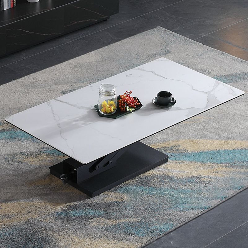 Modern Solid Color Metal Single Foot Base Slate Square Coffee Table Clearhalo 'Coffee & Accent Tables' 'Coffee Tables' 'coffee_tables' 'furn' 'furn_coffee_tables' 'Furniture' 'Living Room Furniture' 1200x1200_a9ed7339-8acc-4a82-ab7f-ca21774b17a1