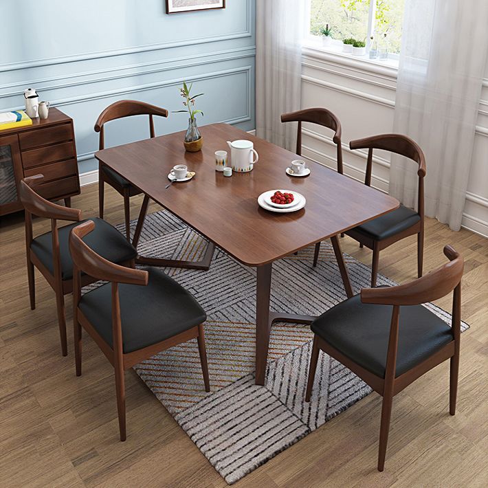 Table à manger en bois massif en caoutchouc table rectangle pour la cuisine à domicile