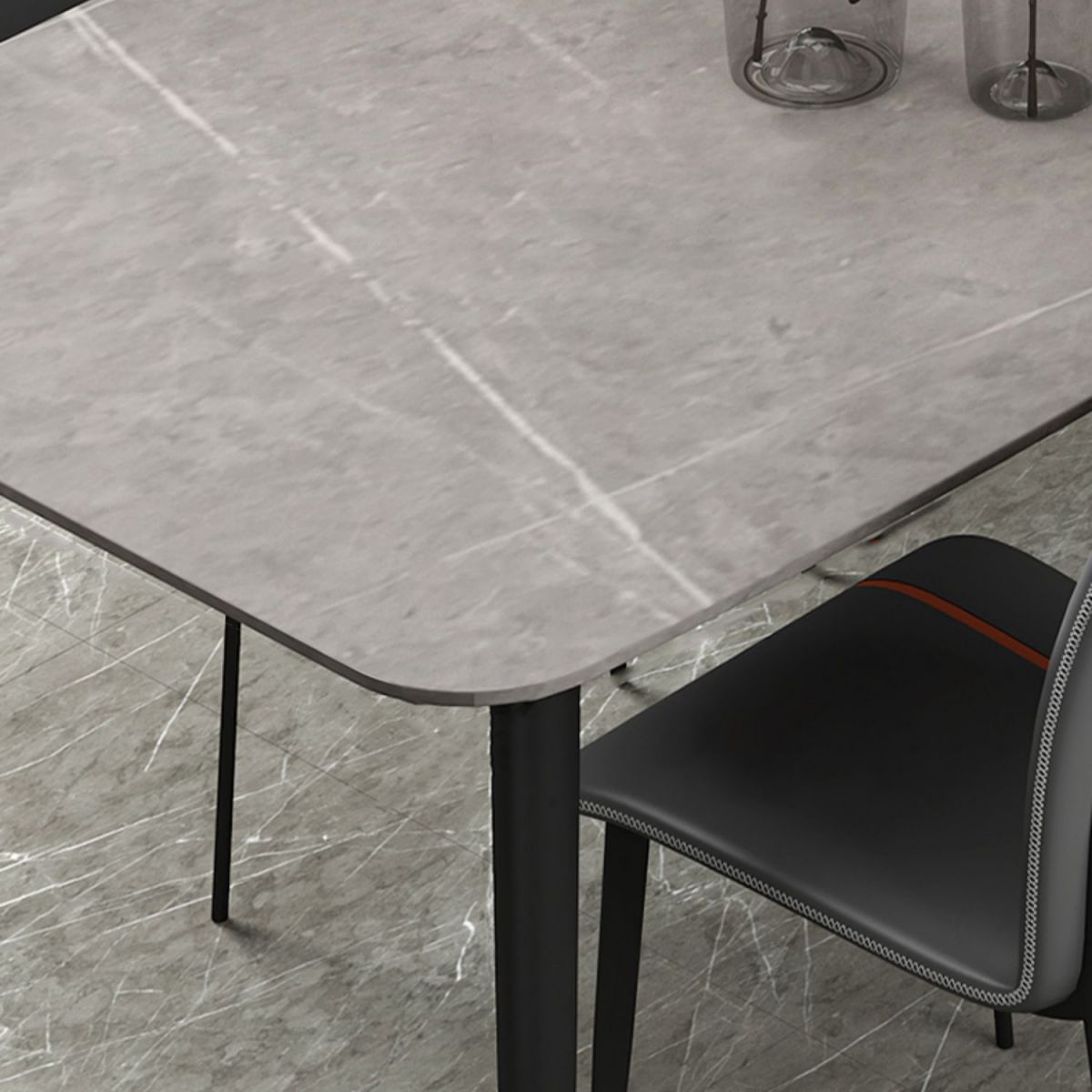 Simplicity Style Sintered Stone Dining Table 4 Legs Carbon Steel Base Rectangle Table for Home Clearhalo ' dining_table' 'Dining Tables & Seating' 'Dining Tables' 'furn' 'furn_dining_table' 'Furniture' 'furniture_dining_table' 'Kitchen & Dining Furniture' 'kitchen&dining_furn' 'kitchen' 'kitchen_dining_table' 1200x1200_a9ee4e48-46f5-4b0f-a9f9-fa900035be33
