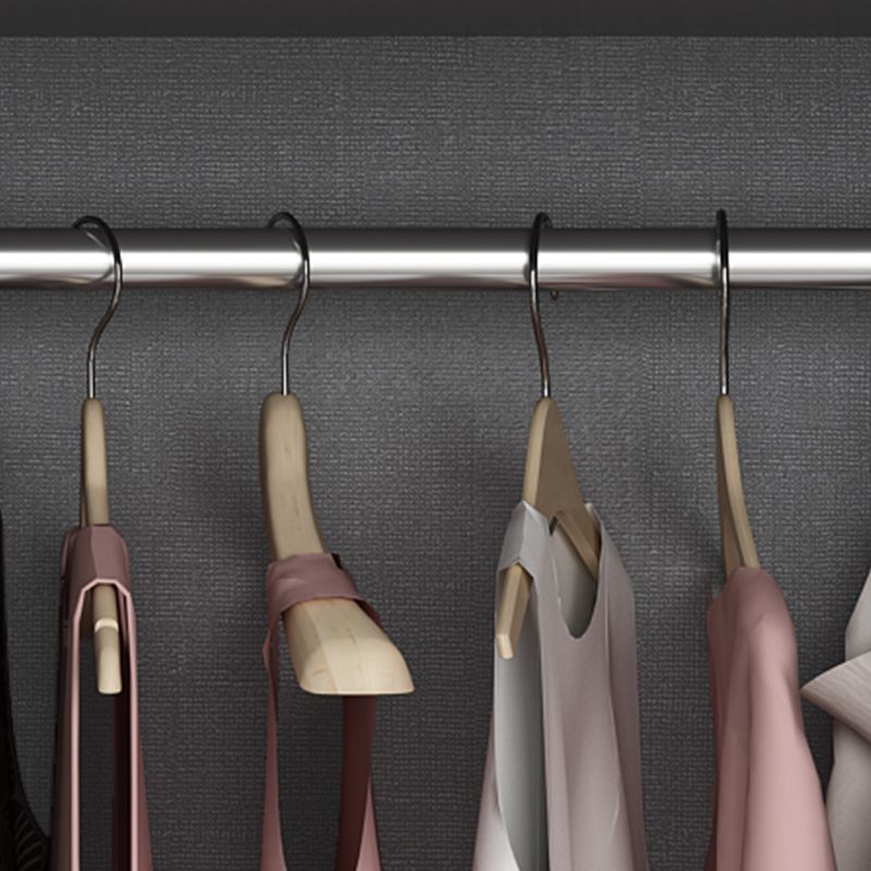 Contemporary Grey Storage Cabinet with Garment Rod Hinged Door Cabinet for Bedroom Clearhalo 'Armoires & Wardrobes' 'armoires_wardrobes' 'Bedroom Furniture' 'furn' 'furn_armoires_wardrobes' 'Furniture' 1200x1200_a9eef46e-d842-40ae-8d7a-59b77e14efe7