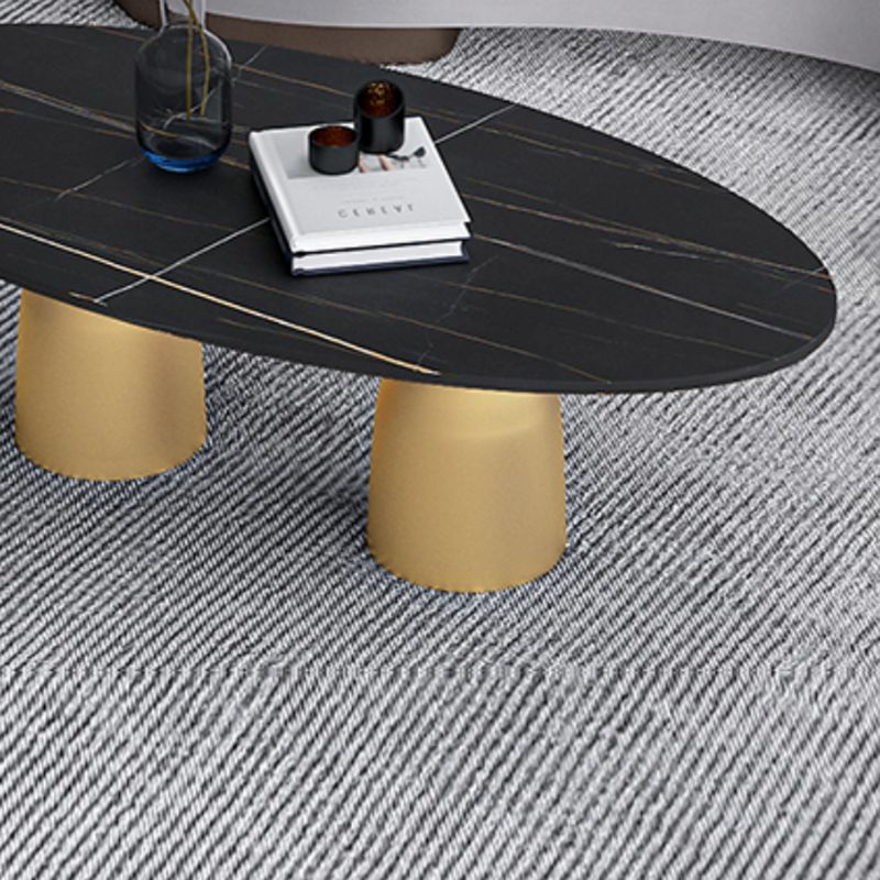 Glam 15.7"Tall Iron 2 Legs Oval Slate Table Top Coffee Table Clearhalo 'Coffee & Accent Tables' 'Coffee Tables' 'coffee_tables' 'furn' 'furn_coffee_tables' 'Furniture' 'Living Room Furniture' 1200x1200_a9ef0a27-84f9-4f99-91bb-ebe3b6a58297