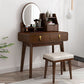 Natural/Brown Wooden Vanity with Mirror, 2 Drawers Dresser - 27.56"/31.5" W