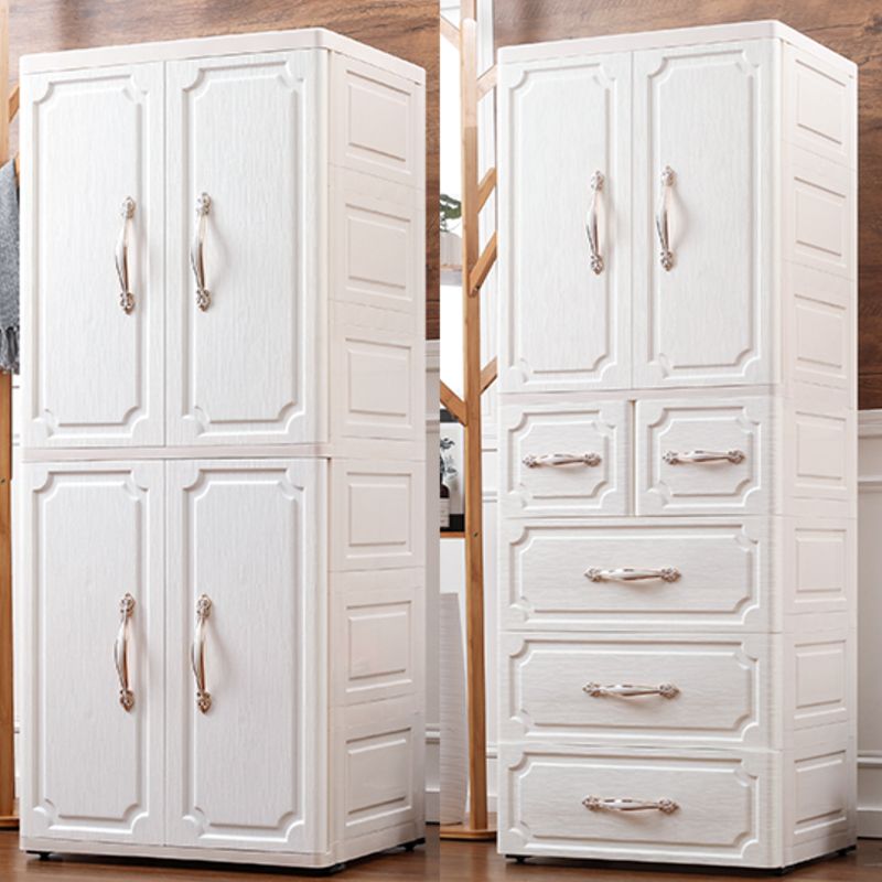 White Plastic Wardrobe Closet Contemporary Wardrobe Armoire for Home