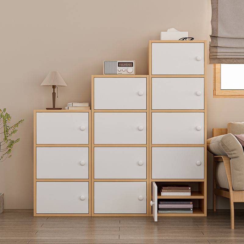 Contemporary Wooden Accent Cabinet Bar Pulls Handle Design Storage Cabinet