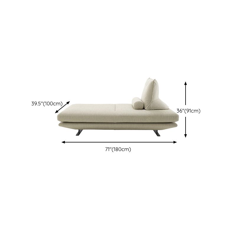 Contemporary Upholstered Solid Color Lounge Chair with Metal Legs Clearhalo 'Chairs & Seating' 'Chaise Lounge' 'chaise_lounge' 'furn' 'furn_chaise_lounge' 'Furniture' 'Living Room Furniture' 1200x1200_a9f24589-d7a1-4637-b01c-818525f259b3