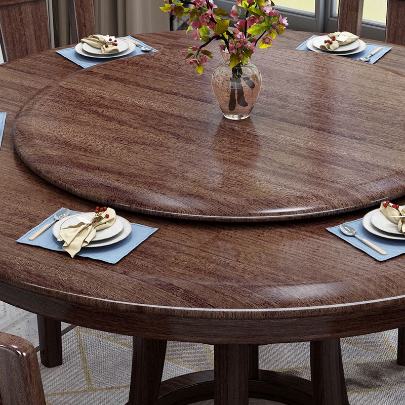 Modern Round Shape Brown Table Solid Wood Standard Dining Table for Kitchen Clearhalo ' dining_table' 'Dining Tables & Seating' 'Dining Tables' 'furn' 'furn_dining_table' 'Furniture' 'furniture_dining_table' 'Kitchen & Dining Furniture' 'kitchen&dining_furn' 'kitchen' 'kitchen_dining_table' 1200x1200_a9f27093-db0f-44b8-b30d-ffb8fcf7d6bc